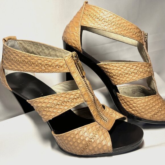Michael Michael Kors-Women's Tan/Camel Leather-3 3/4" Heels-Unique 7 1/2-Zipper - Picture 2 of 16